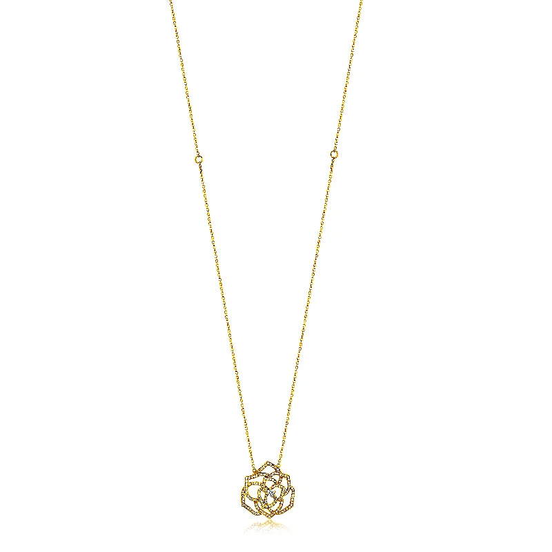 Unique Jewelry Designs Now At Discounted Rates Maureen Floral Diamond Necklace in 18K Gold