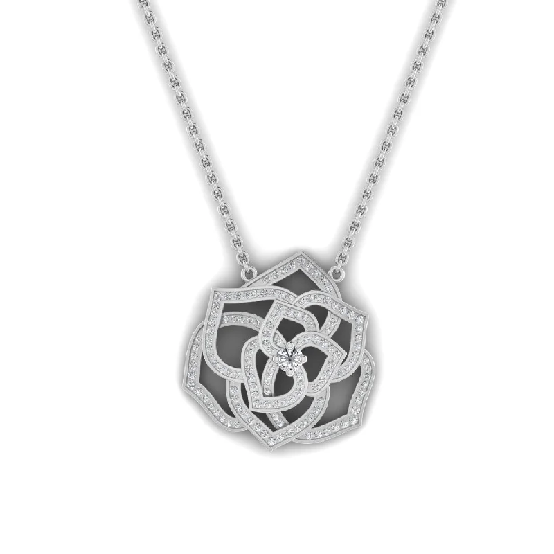 Bestselling Jewelry At Special Promotional Rates Maureen Floral Moissanite Necklace in 925 Sterling Silver