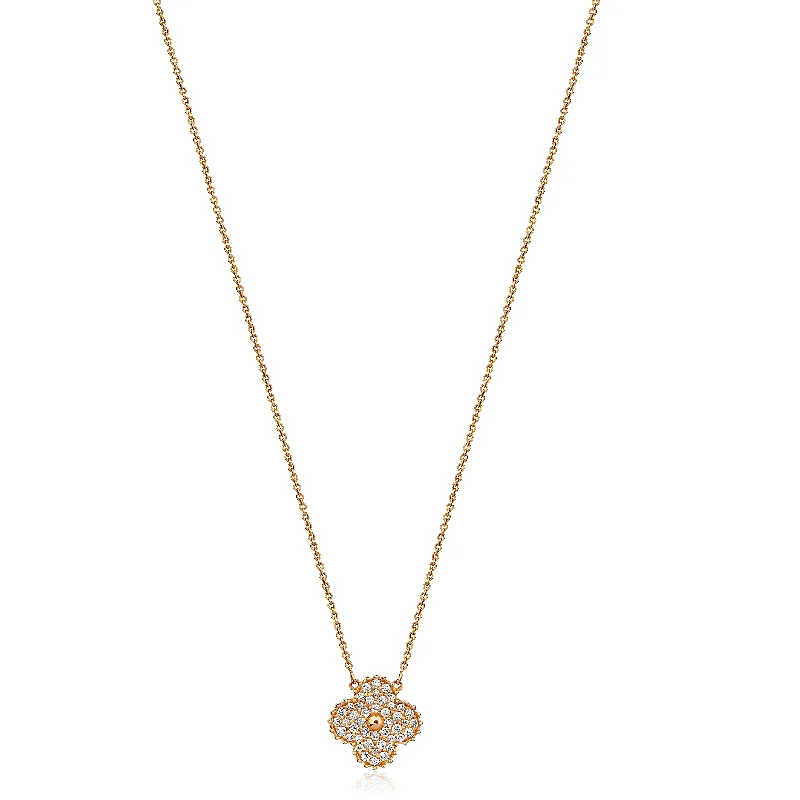 Exclusive Jewelry Offers – Shine For Less Midball Clover Natural Diamond Necklace