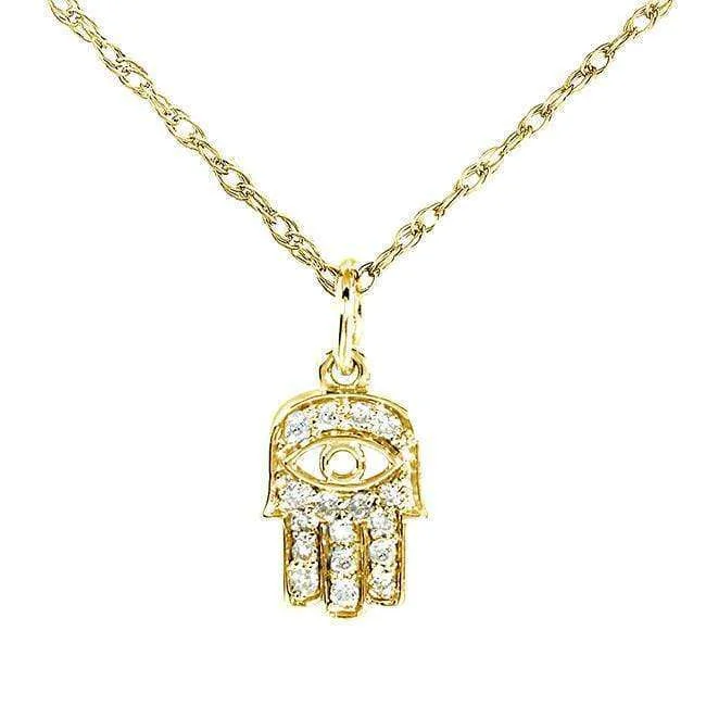 Exclusive Jewelry Sale – Sparkle For Less Petite Diamond Hamsa Talisman