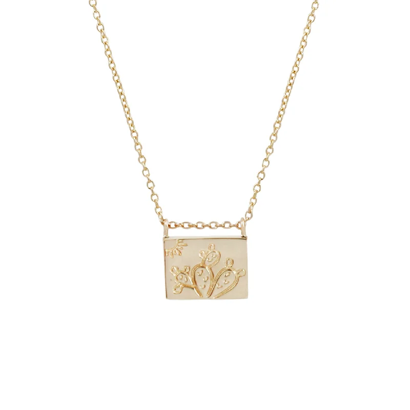 Affordable Gold-Plated Jewelry For Modern Fashion Cactus postcard charm necklace