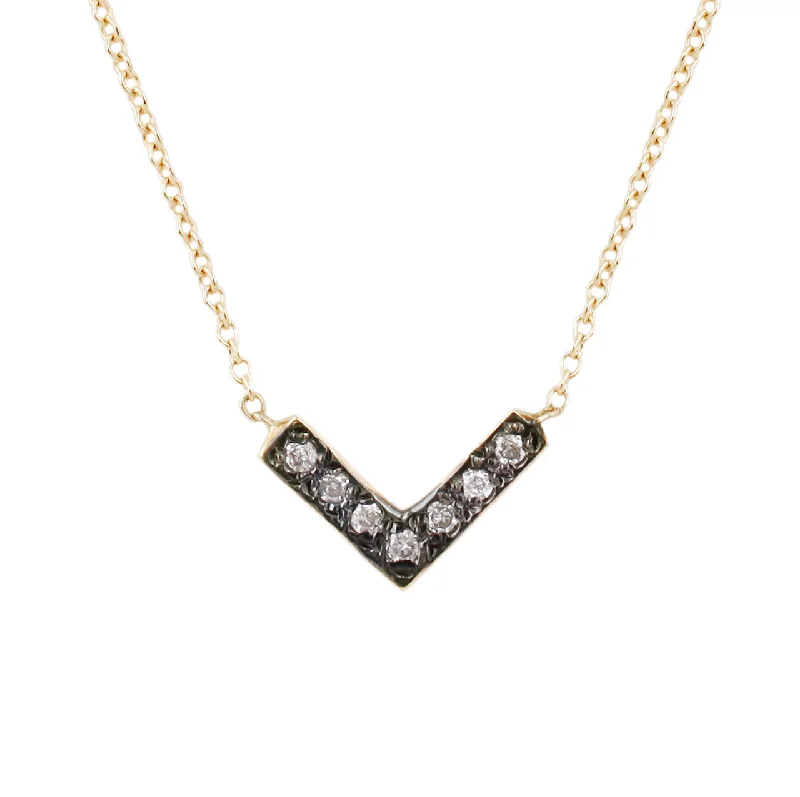 Limited-Time Offer On Elegant Jewelry Pieces Open Triangle Necklace-White Diamonds + Rhodium Plating