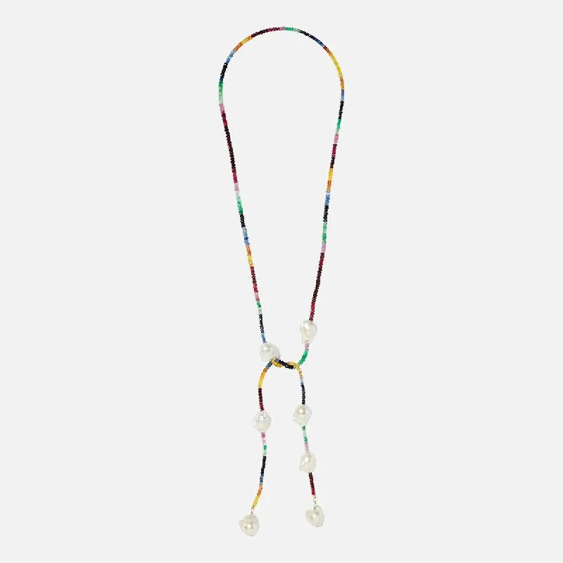 Get The Jewelry You Love At A Price You Love Ruby, Emerald and Sapphire Rockstar Lariat