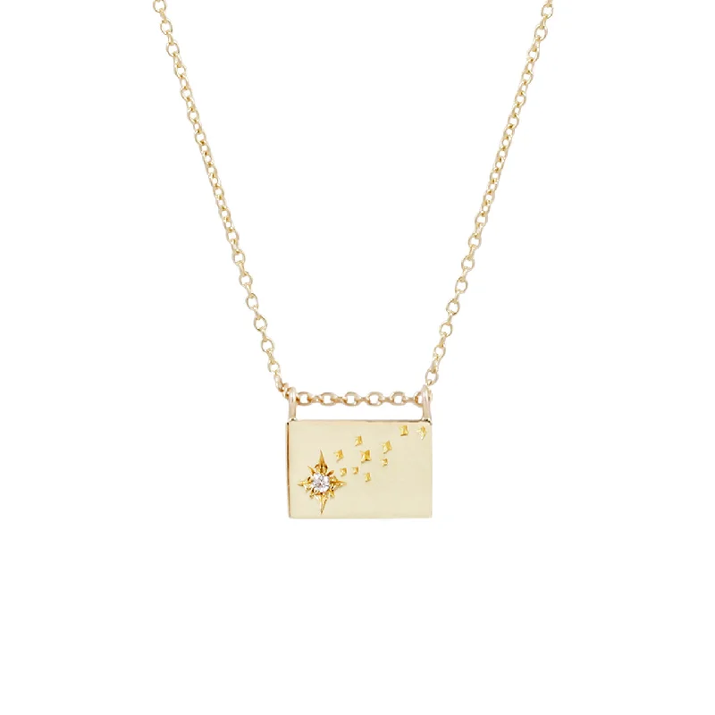 Shop Modern Jewelry Collections With Exclusive Discounts Shooting star postcard charm necklace