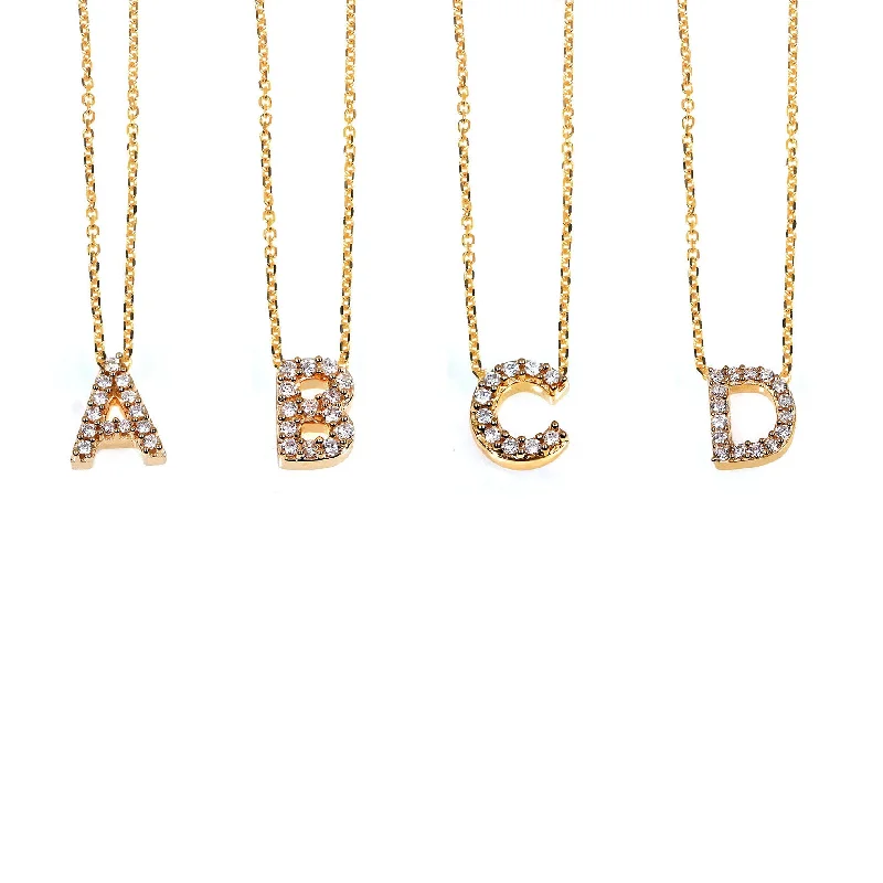 Stunning Statement Jewelry, Unbeatable Discounts Small A-Z Letter Diamond Pendant Gold