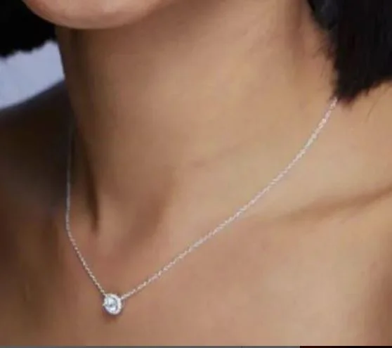 Handcrafted Beauty At Affordable Prices Solitaire Round Cut Moissanite Necklace in 925 Sterling Silver