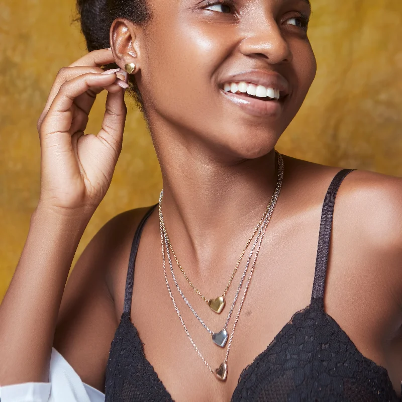 Best Jewelry Deals – Shop Premium Pieces At Great Prices Three Tone Heart Necklace and Earring Set in 925 Sterling Silver