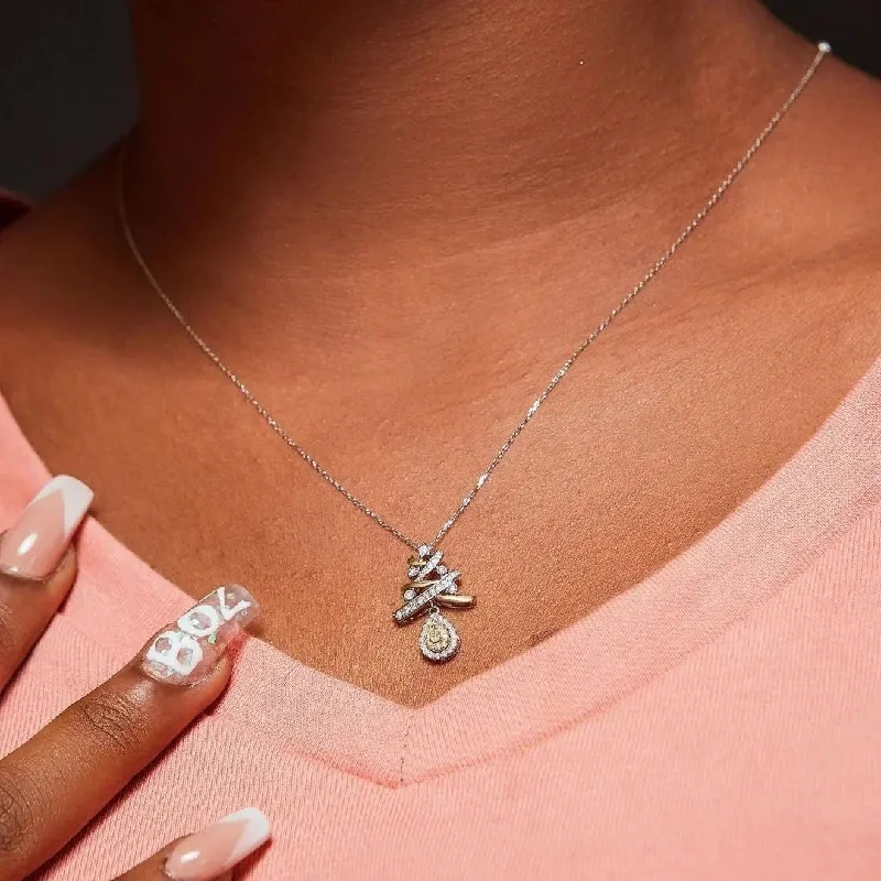 Grab Your Favorite Jewelry At The Lowest Prices Tree Diamond Necklace in 18K Gold