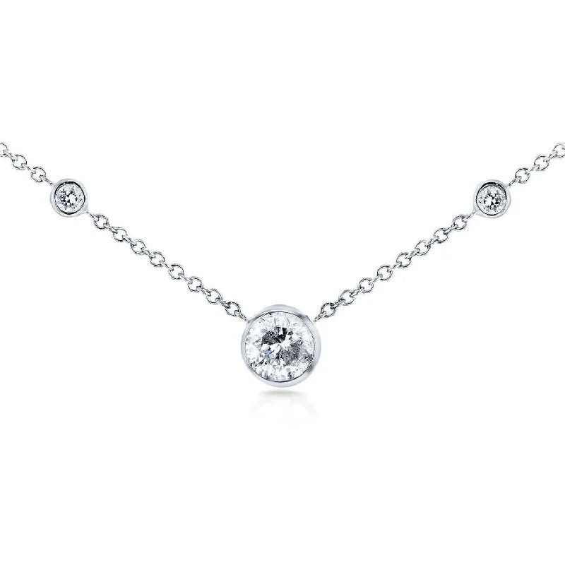 High-Quality Gemstone Jewelry For Special Occasions Triple Bezel Necklace