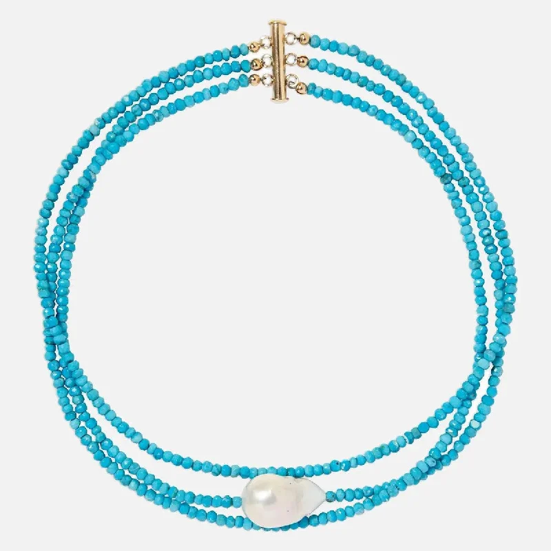 Accessorize For Less – Luxury Jewelry At Affordable Prices Turquoise Triple Strand Gemstone Choker