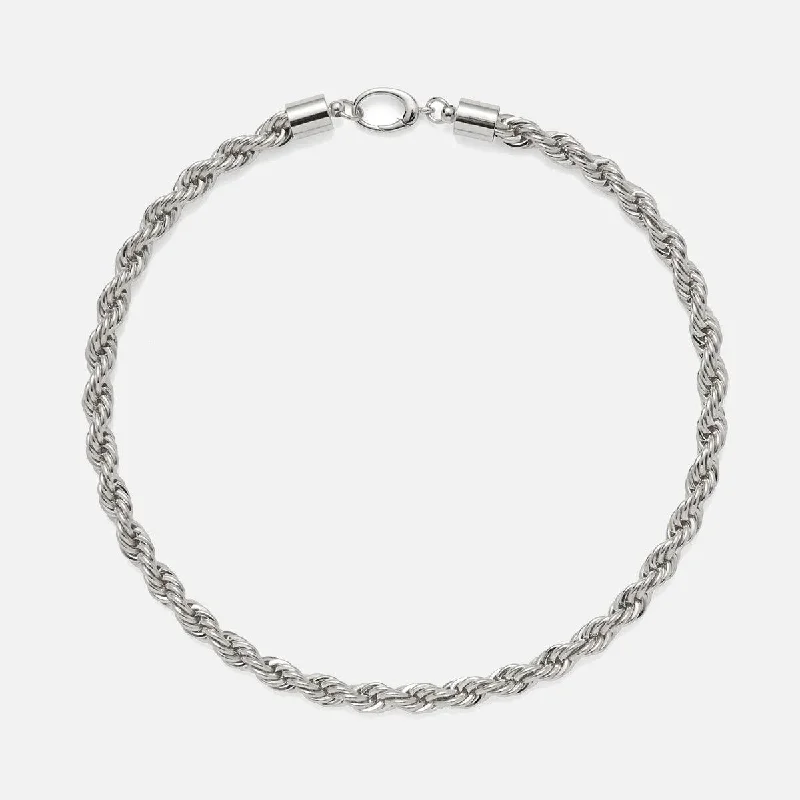 Affordable Gold-Plated Jewelry For Modern Fashion XL Rope Chain Necklace in Silver