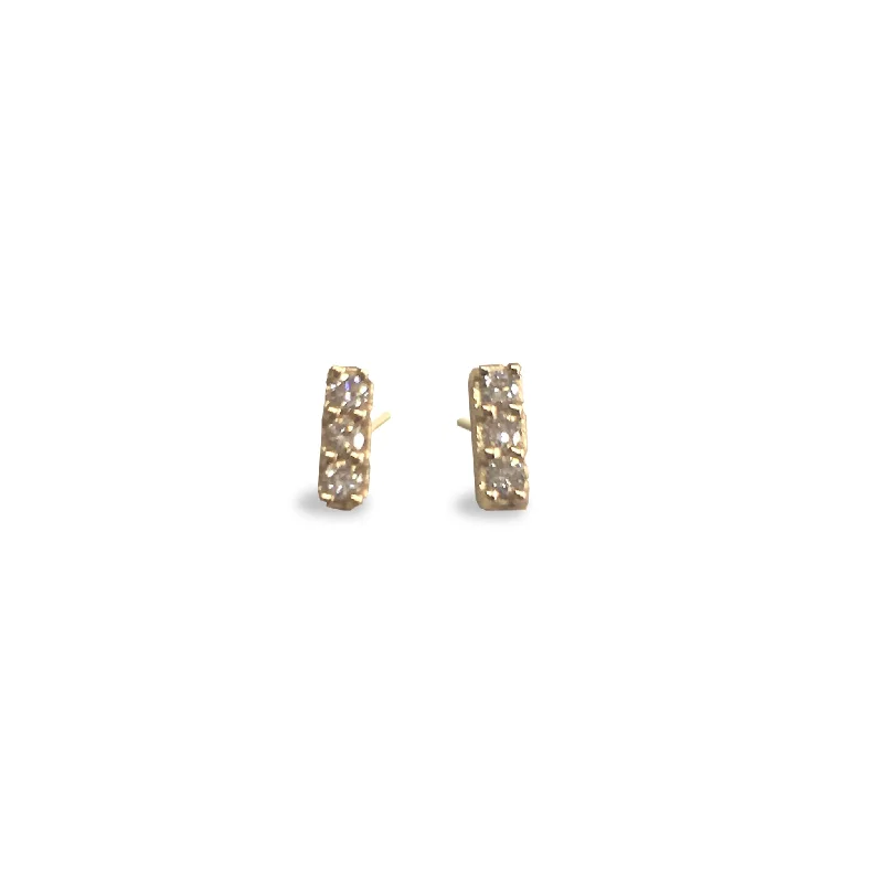 Seasonal Jewelry Clearance – Best Styles At The Lowest Prices 3 Diamond 14K Post earrings (E1509)