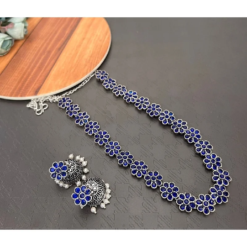 Stunning Jewelry At Even More Stunning Prices Akruti Collection Oxidised Plated Pota Stone Long Necklace Set Stunning Jewelry At Even More Stunning Prices Akruti Collection Oxidised Plated Pota Stone Long Necklace Set