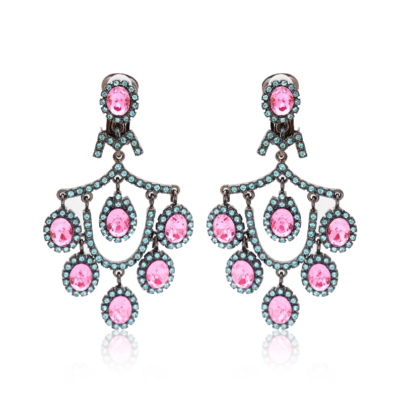 Bold And Beautiful Jewelry Now At Irresistible Prices Aqua & Rose Pink Chandelier Earrings