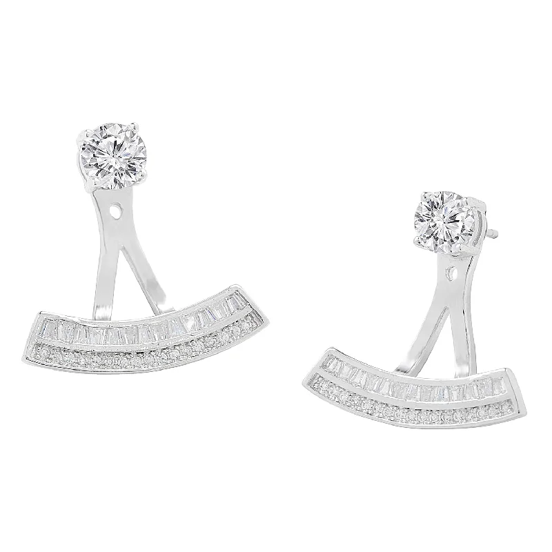 Must-Have Jewelry Pieces At Reduced Prices Aria 18k White Gold Plated Silver Drop Earrings with Simulated Diamond Crystals