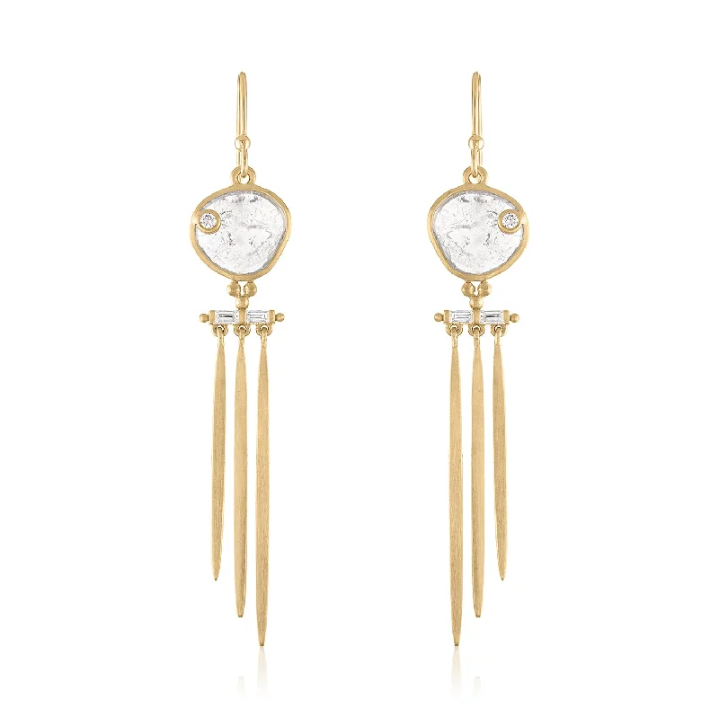 Unique Jewelry Designs Now At Discounted Rates ASTER DIAMOND SLICE FRINGE EARRINGS