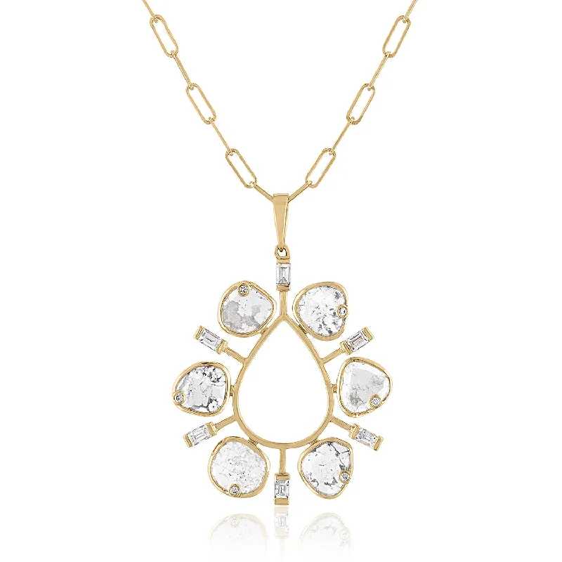 Shop Dazzling Jewelry With Special Promotional Discounts AURORA DIAMOND SLICE STATEMENT PENDANT