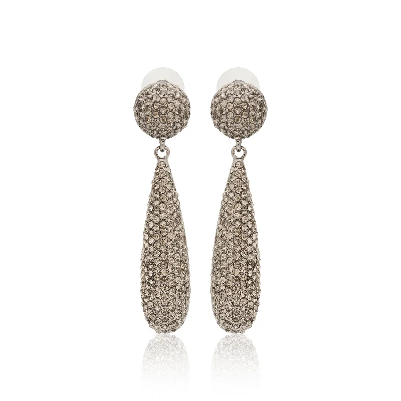 Customized Silver Jewelry For Unique Style Black Diamond Pave Earrings