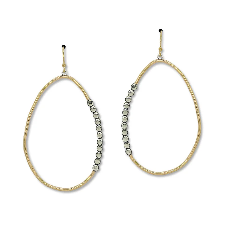 Glamorous Jewelry, Glamorous Deals – Shop Now Large Beaded Ridge Ovid Earring (E1564)