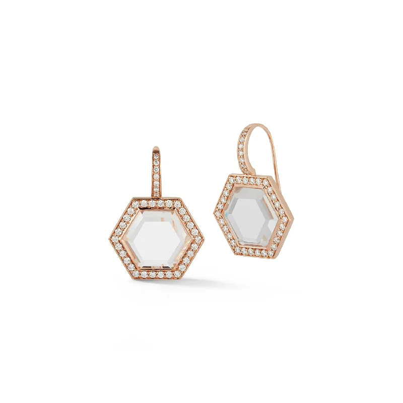 High-End Sparkle, Low-End Prices – Jewelry Sale Live BELL 18K DIAMOND, AND ROCK CRYSTAL HEXAGON DROP EARRINGS