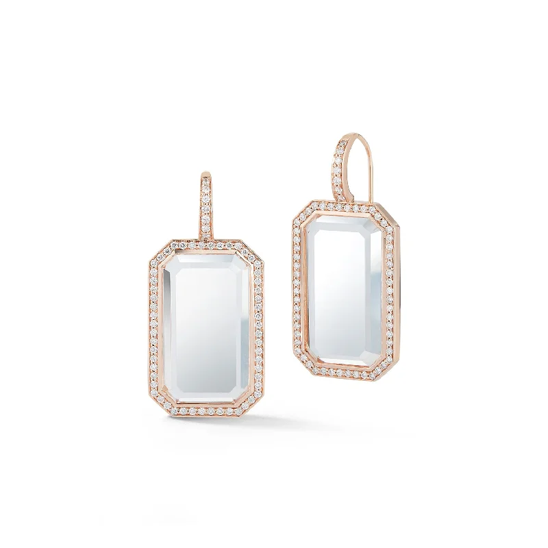 Once-A-Year Jewelry Deals – Shop Before They’Re Gone BELL 18K DIAMOND, AND ROCK CRYSTAL RECTANGULAR EARRINGS