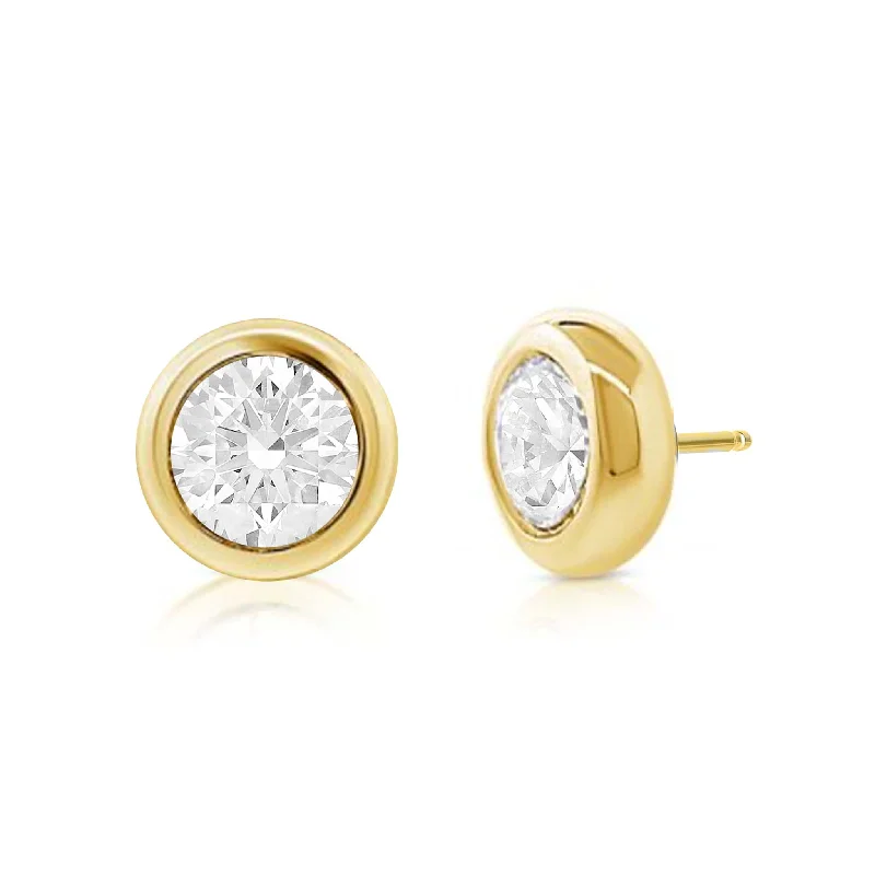 Bold And Beautiful Jewelry Now At Irresistible Prices Bezel Set 3ctw Lab Diamond Studs (PAIR) - IGI Certified