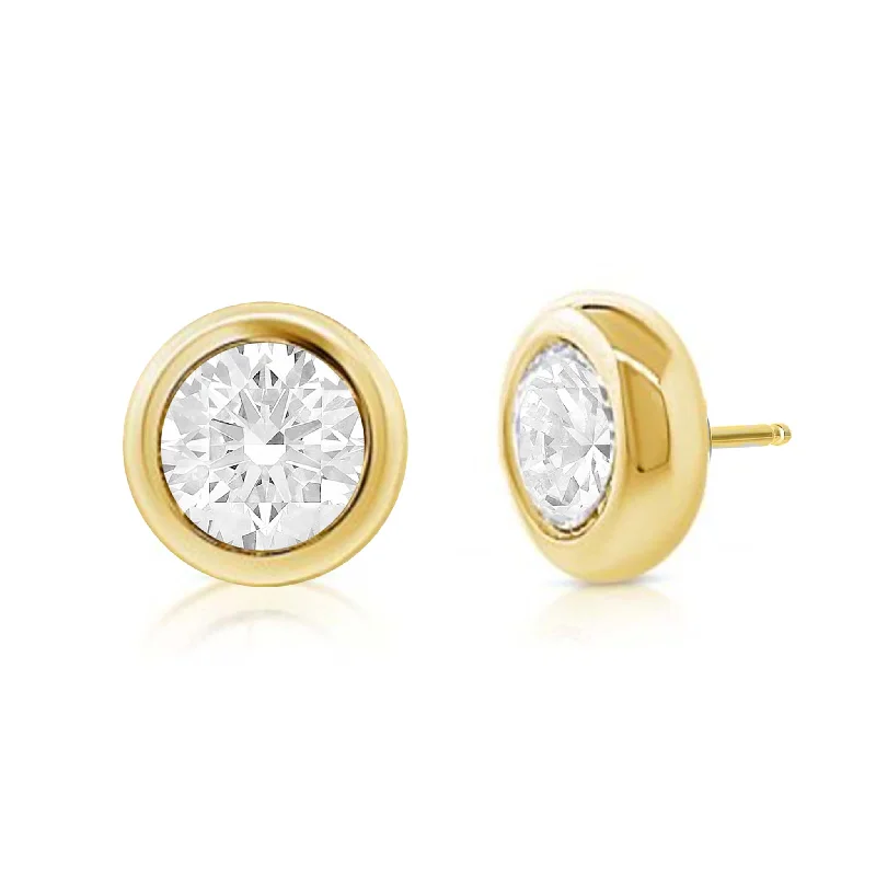 Buy More, Save More On Stunning Jewelry Pieces Bezel Set 4ctw Lab Diamond Studs (PAIR) - IGI Certified