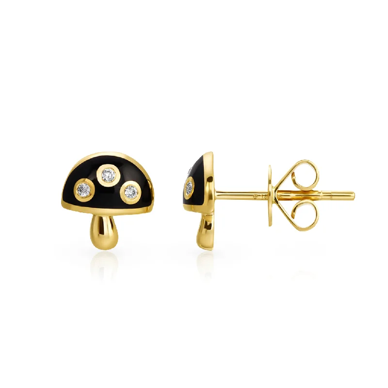 The Biggest Jewelry Sale Of The Year Is Here Black and Gold Mushroom Earrings