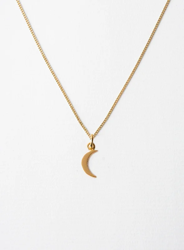 Shop Handcrafted Jewelry At Special Promotional Rates Small Moon 14K Gold Plated Necklace Shop Handcrafted Jewelry At Special Promotional Rates Small Moon 14K Gold Plated Necklace