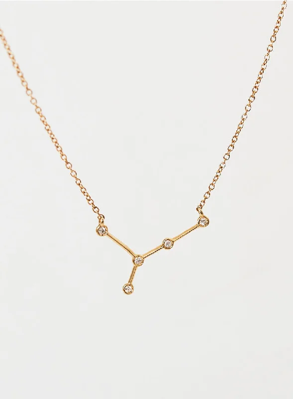 Jewelry Deals That Outshine The Rest Star Sign Cancer 18K Gold Necklace w. Diamond