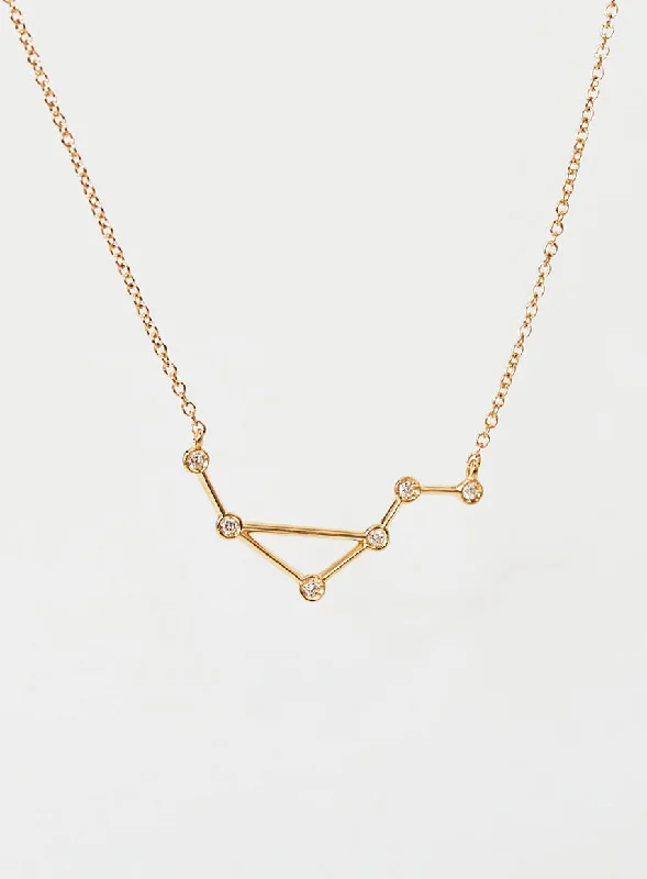Exclusive Jewelry Markdowns – Limited-Time Offer Star Sign Libra 18K Gold Necklace w. Diamond Exclusive Jewelry Markdowns – Limited-Time Offer Star Sign Libra 18K Gold Necklace w. Diamond
