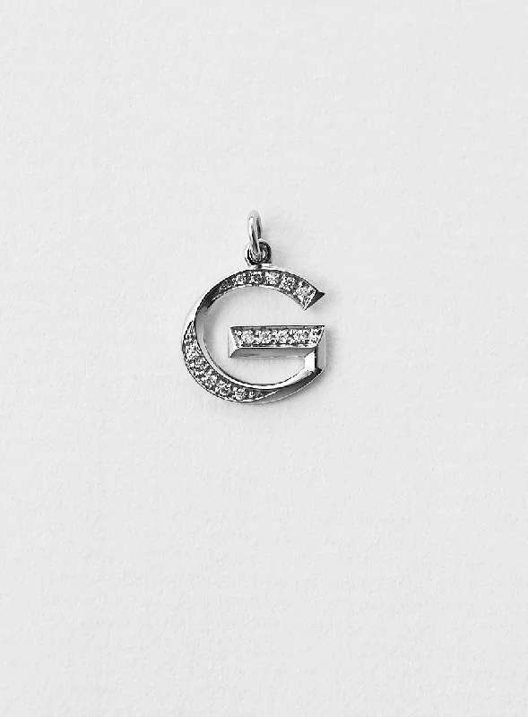 Chic, Trendy, And Affordable Jewelry Sale Diamond Letter G 18K Whitegold Necklace or Pendant w. Diamond Chic, Trendy, And Affordable Jewelry Sale Diamond Letter G 18K Whitegold Necklace or Pendant w. Diamond