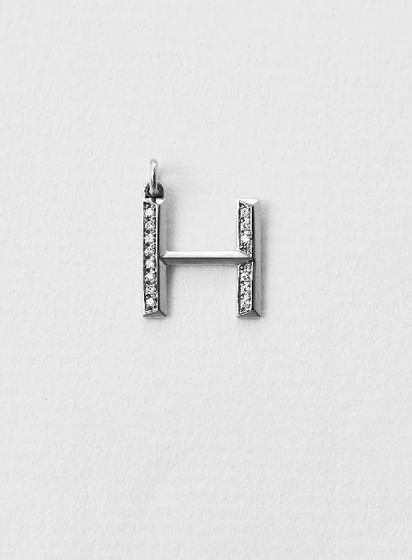 Timeless Jewelry At Special Discount Rates Diamond Letter H 18K Whitegold Necklace or Pendant w. Diamond Timeless Jewelry At Special Discount Rates Diamond Letter H 18K Whitegold Necklace or Pendant w. Diamond
