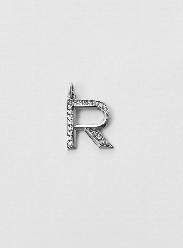 Affordable Luxury Jewelry For Every Occasion Diamond Letter R 18K Whitegold Necklace or Pendant w. Diamond Affordable Luxury Jewelry For Every Occasion Diamond Letter R 18K Whitegold Necklace or Pendant w. Diamond