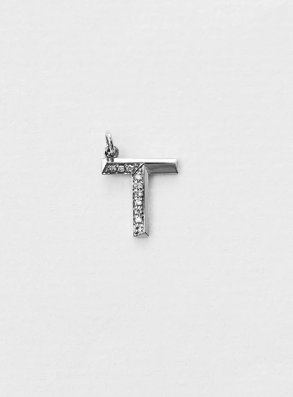 Huge Savings On Timeless Jewelry Collections Diamond Letter T 18K Whitegold Necklace or Pendant w. Diamond Huge Savings On Timeless Jewelry Collections Diamond Letter T 18K Whitegold Necklace or Pendant w. Diamond