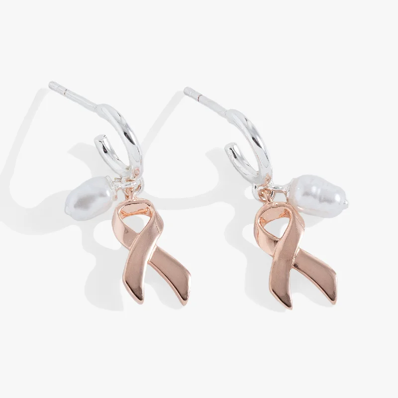 Make Every Moment Shine – Jewelry Discounts Available Breast Cancer Awareness Huggie Hoop
