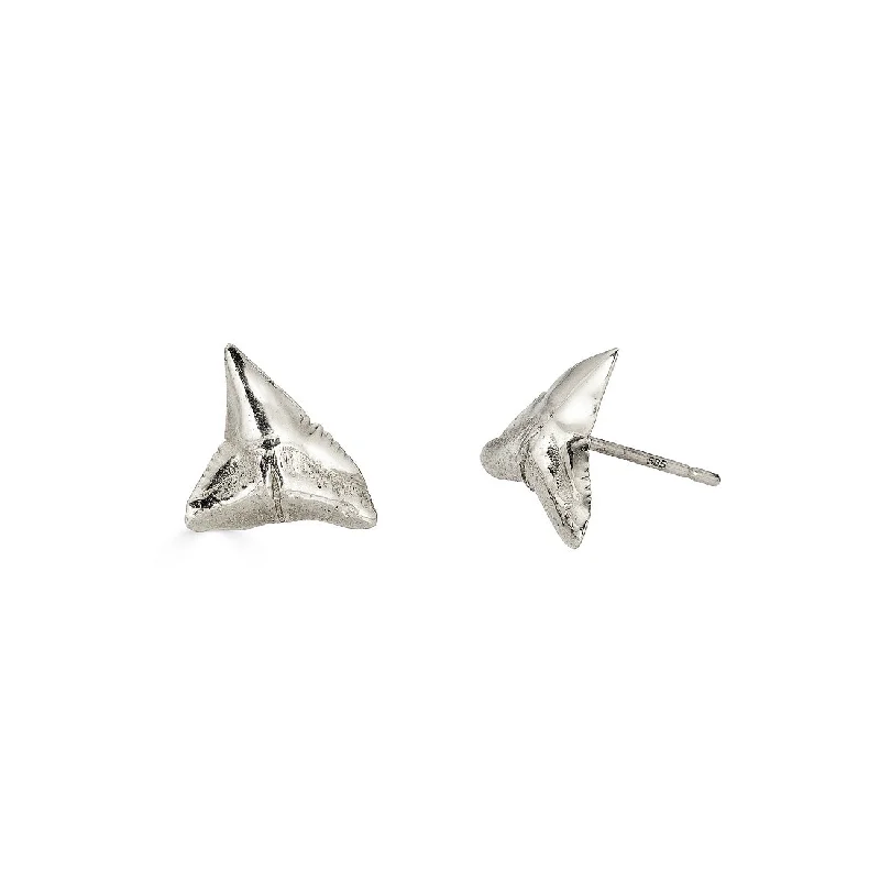 Bohemian-Inspired Jewelry For Free-Spirited Fashion Bull Shark Earrings, Silver