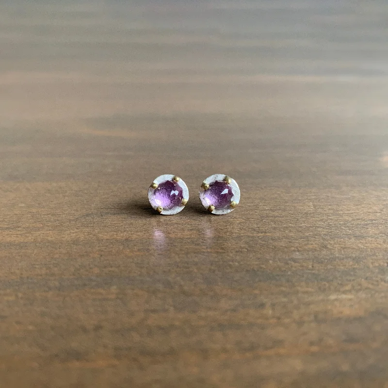 Jewelry Sale Bonanza – Grab Your Sparkle Now Carved Prong Set Amethyst Studs