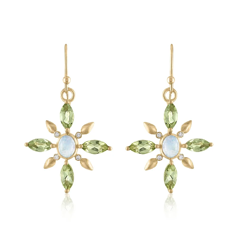 Grab Your Favorite Jewelry At The Lowest Prices CASSIA MOONSTONE AND TOURMALINE EARRINGS