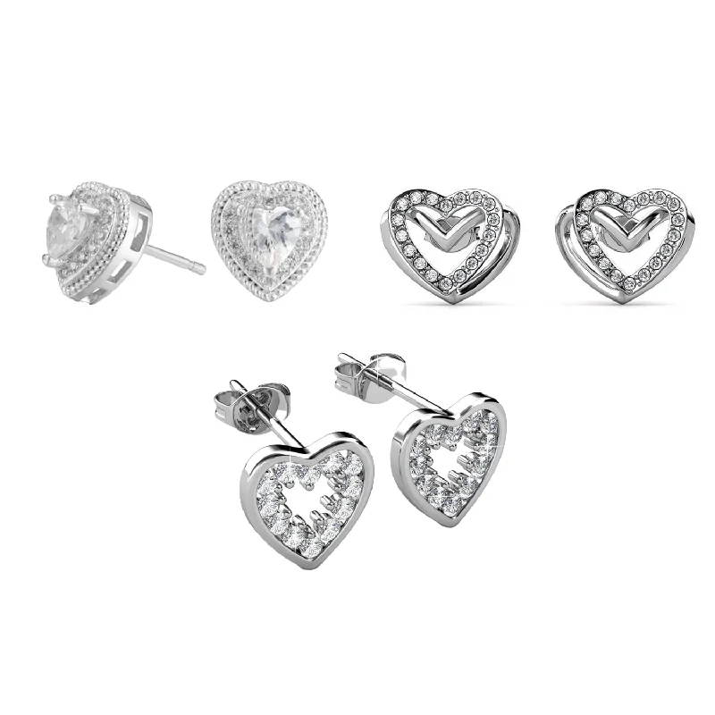 Limited-Time Jewelry Discounts – Shine Without The Splurge Cate & Chloe Earrings Pack of 3 - Donna, Ainsley, Cathy 18k White Gold Plated Earrings for Women