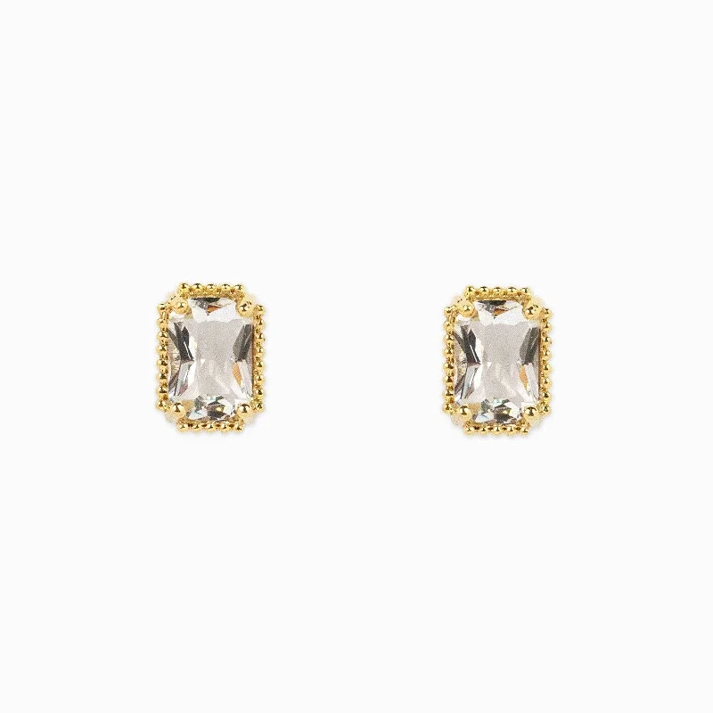 Grab Exquisite Jewelry At The Lowest Prices Classic Vintage Style Baguette CZ Post Earrings