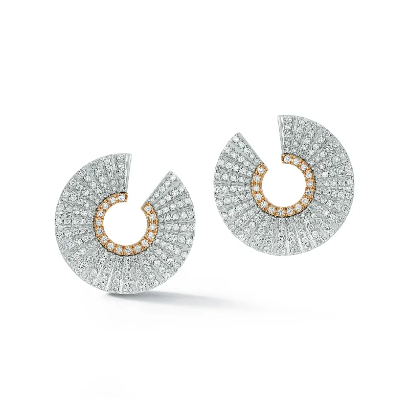 Exclusive Gemstone Jewelry Markdowns – Shop Now CLIVE 18K ALL DIAMOND FRONT FACING HOOP EARRINGS