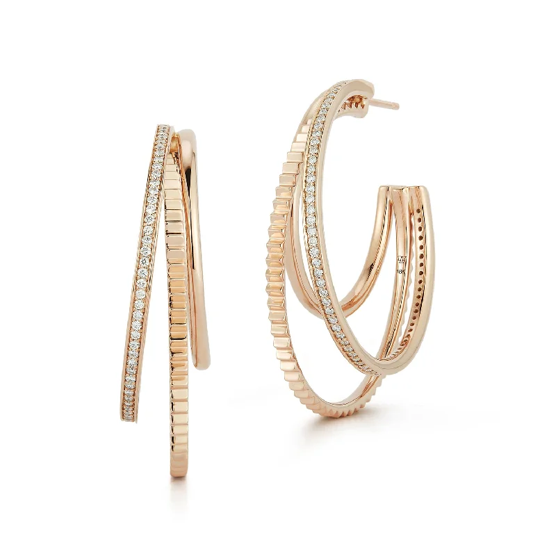 Limited-Time Jewelry Discounts – Shine Without The Splurge CLIVE 18K AND DIAMOND TRIPLE HOOP EARRINGS