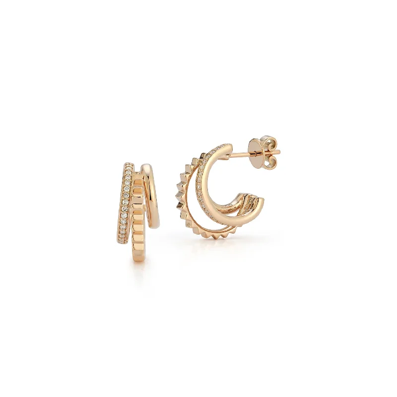 The Biggest Jewelry Sale Of The Year Is Here CLIVE 18K AND DIAMOND TRIPLE HOOP HUGGIE EARRINGS