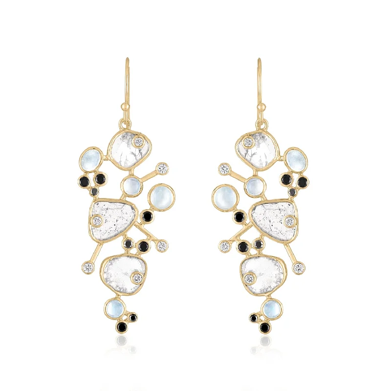 Adjustable Charm Bracelets For A Perfect Fit ETHERIA CLUSTER EARRINGS MOONSTONES