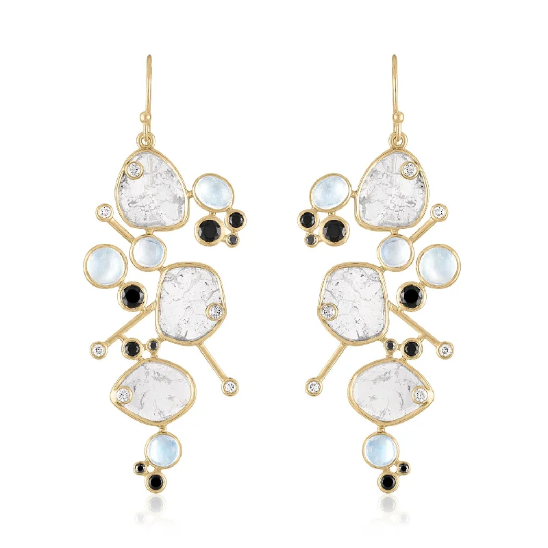 Elegant Rose Gold Jewelry For A Stylish Touch ETHERIA CLUSTER EARRINGS MOONSTONES XL