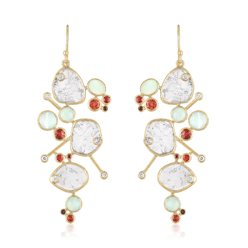 Fashion-Forward Geometric Jewelry For Contemporary Style ETHERIA CLUSTER EARRINGS OPAL XL