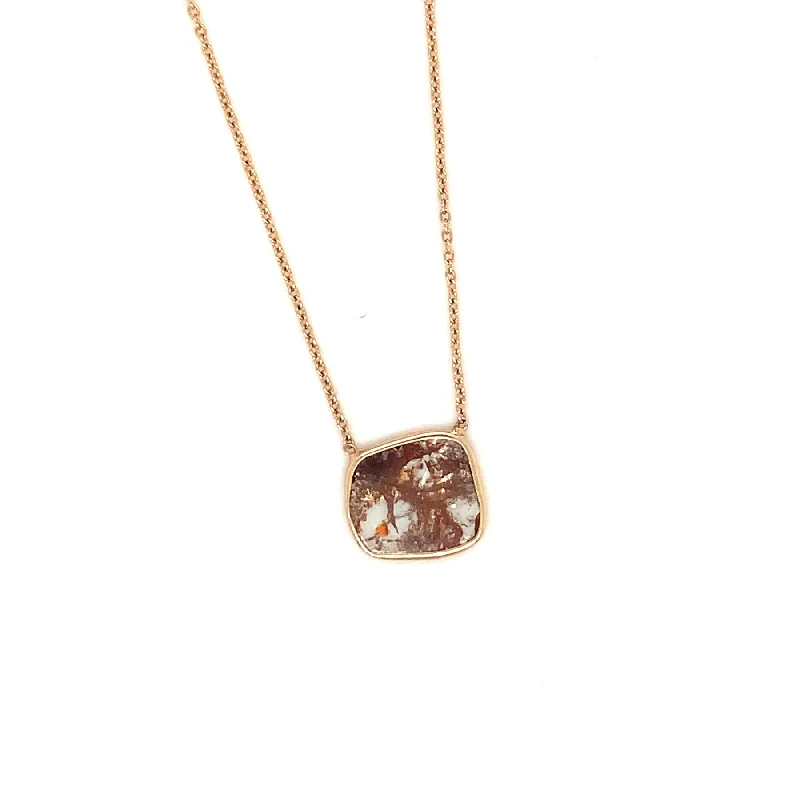 Elegant Rose Gold Jewelry For A Stylish Touch Cognac Diamond Slice Necklace