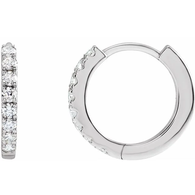Fashion-Forward Jewelry At Incredible Prices Mini 12mm 14K Diamond Huggie Earrings (RE1846)