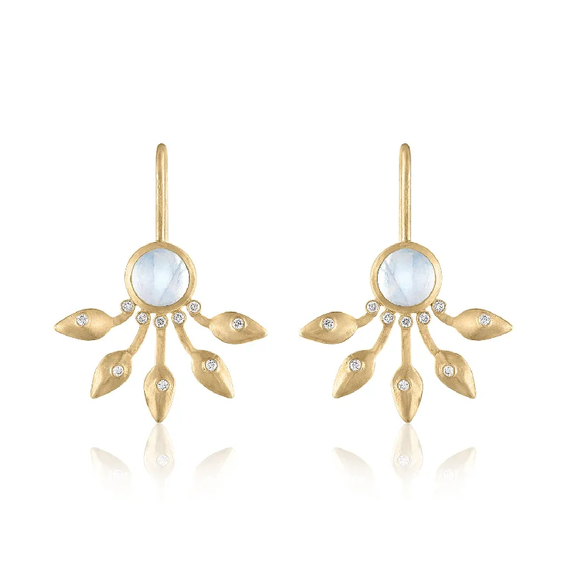 Seasonal Jewelry Deals – Elevate Your Style COROLLA MOONSTONE EARRINGS WITH DIAMONDS